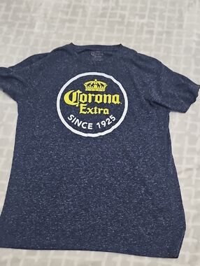 Corona Navy Heather Short Sleeve Tee with Yellow Logo